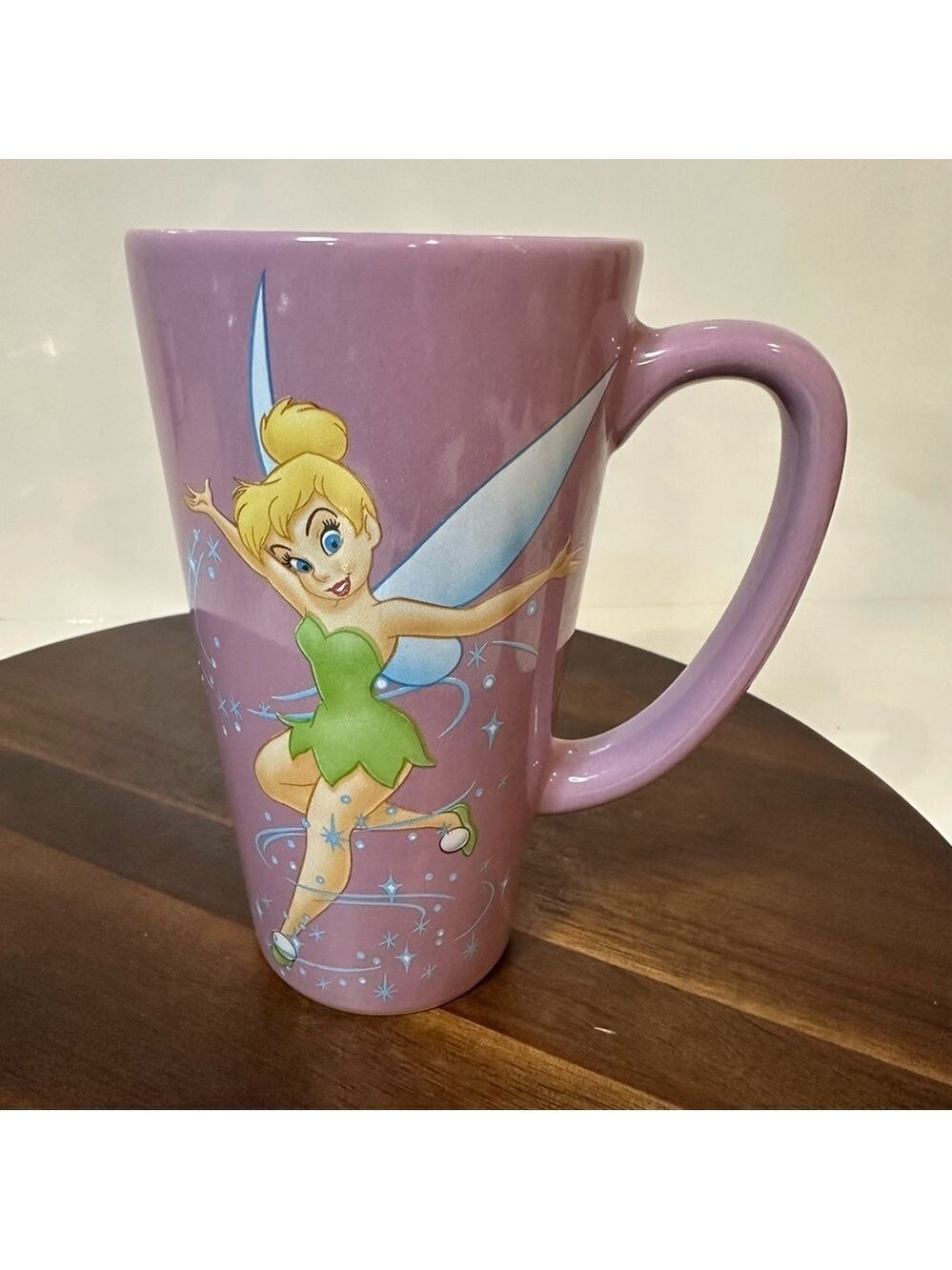 Vintage Disney Store 1998 Tinker Bell Purple Tall Latte Mug 16oz